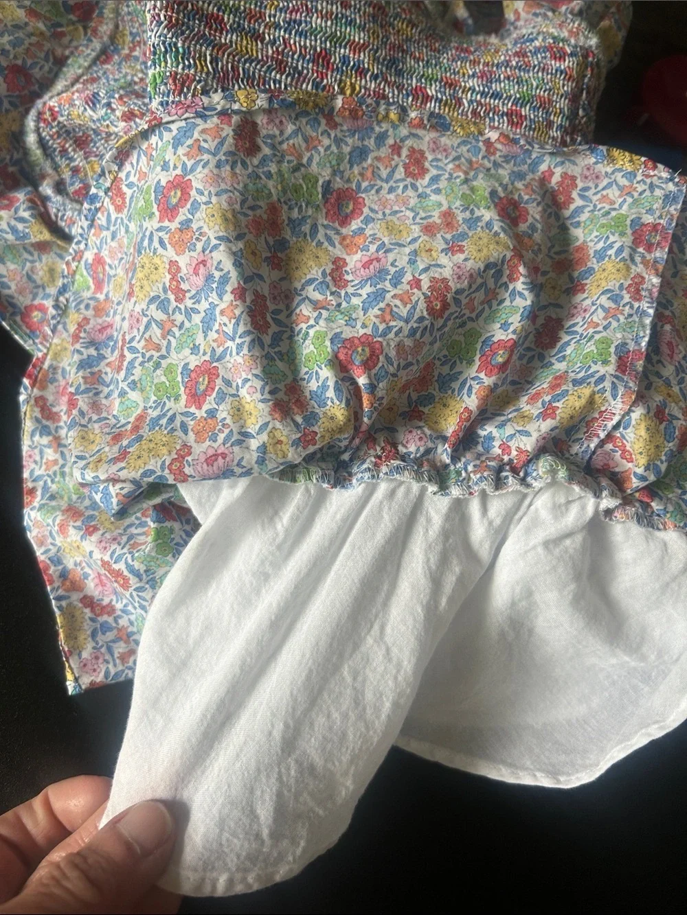 J. Crew Richmond Smocked Floral Peplum Ruffled Top Size XS